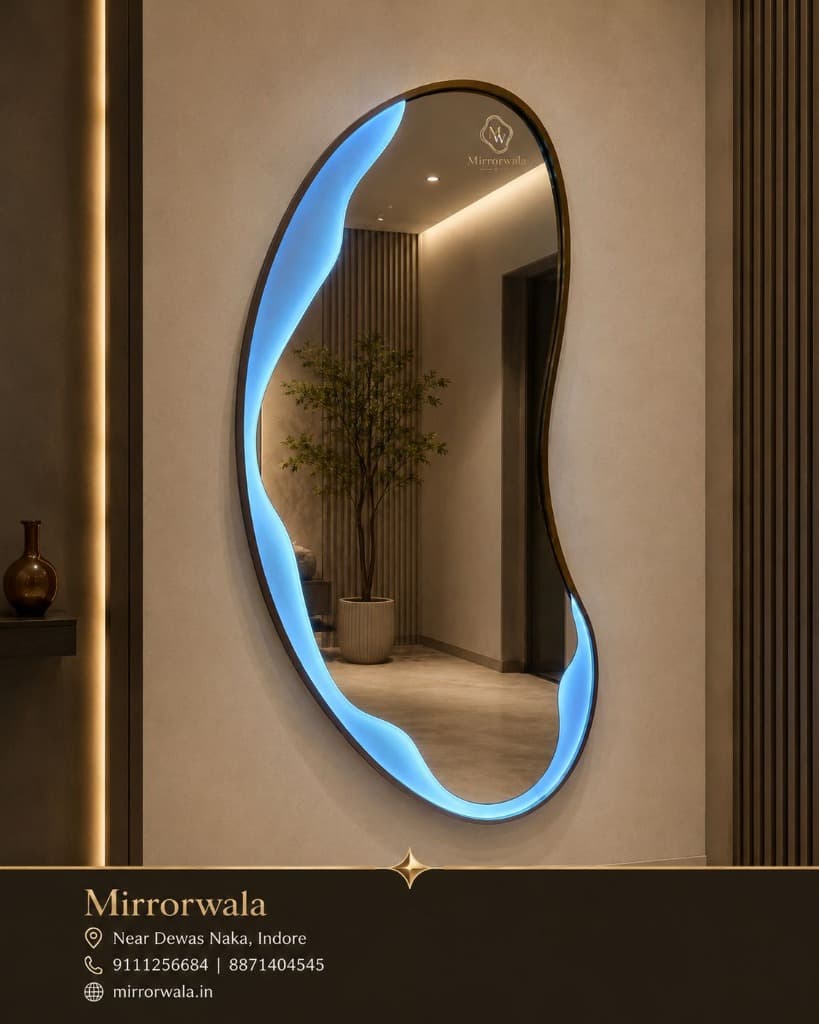 Mirrorwala Luxury back-lit artistic black designer mirror